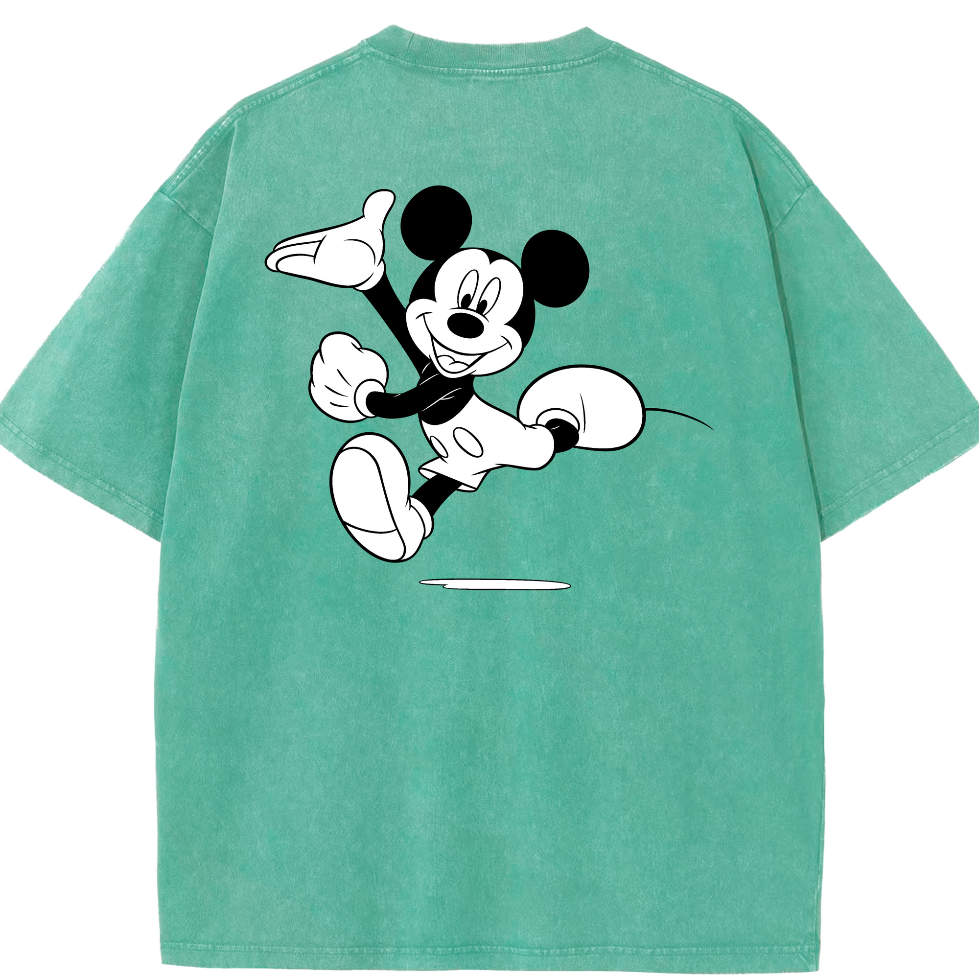 （画像用） ミッキーマウス Mickey Mouse 綿100% ヴィンテージ風 半袖Tシャツ（背面プリント）